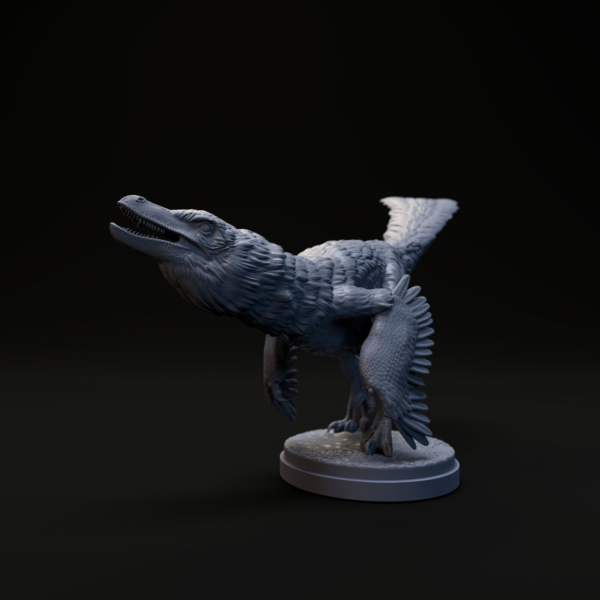 Velociraptor sneaking up1-20 scale pre-supported dinosaur 3D print model_2