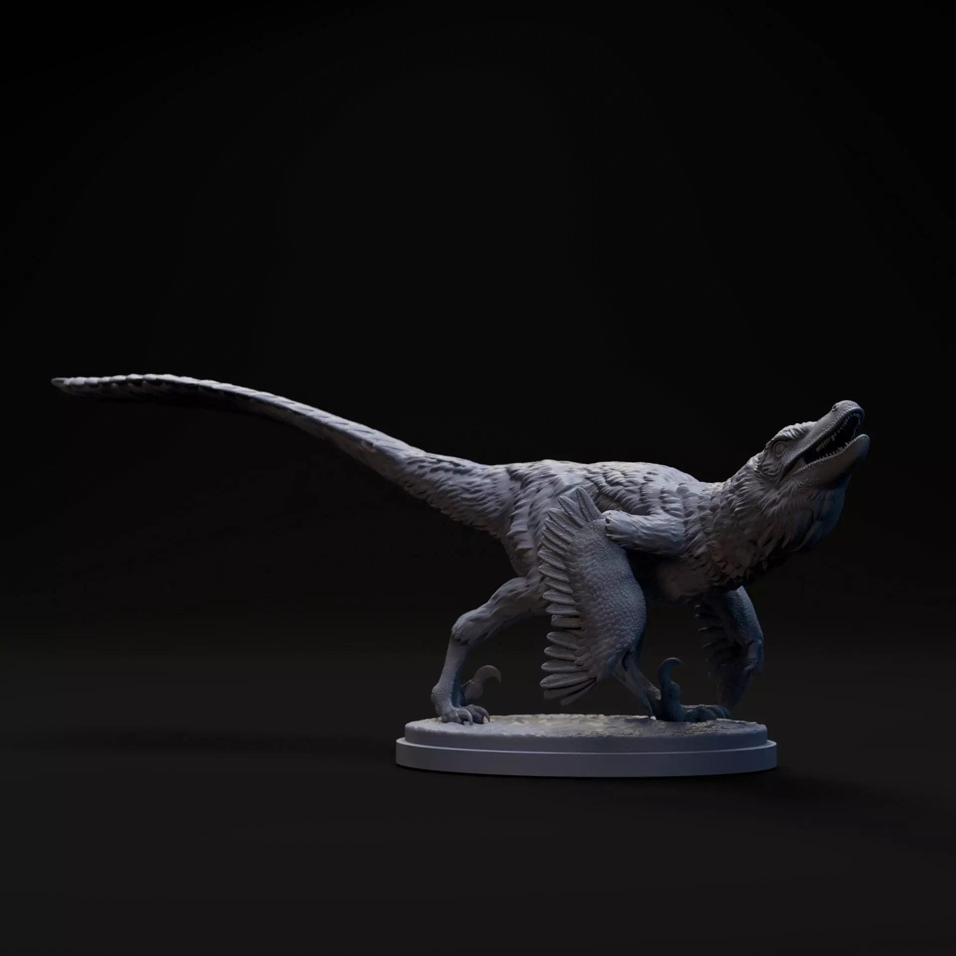 Velociraptor sneaking up1-20 scale pre-supported dinosaur 3D print model_0
