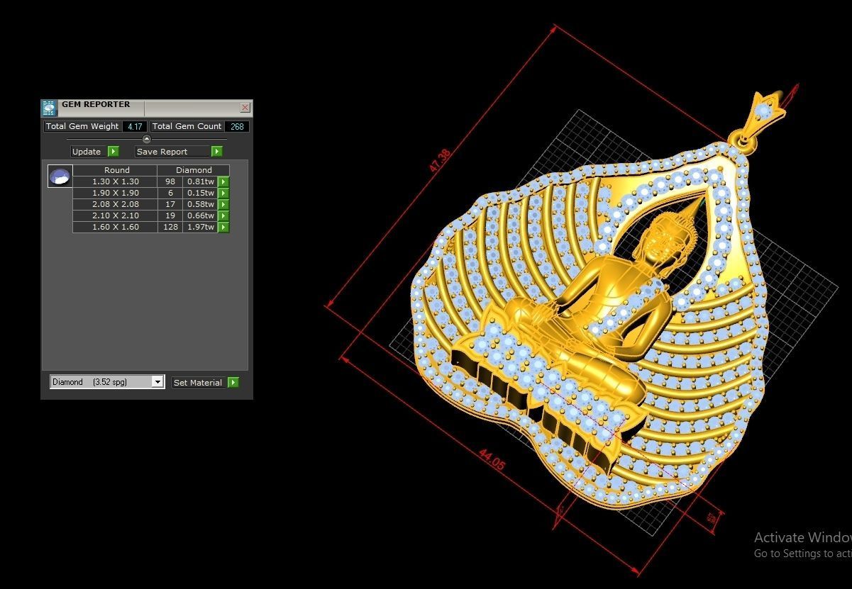 Buddha statue Pendent Jewelry Code-JST097 3D print model_5