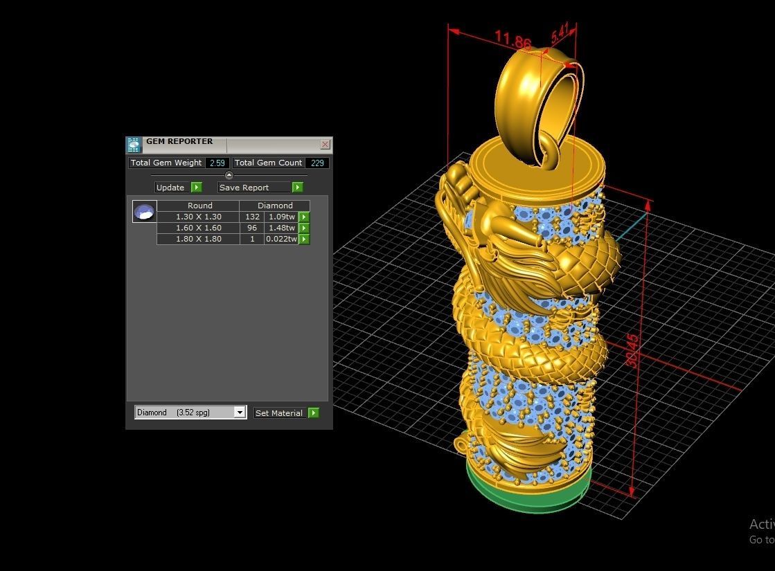 Dragon Pendent Jewelry Code-JST096 3D print model_4