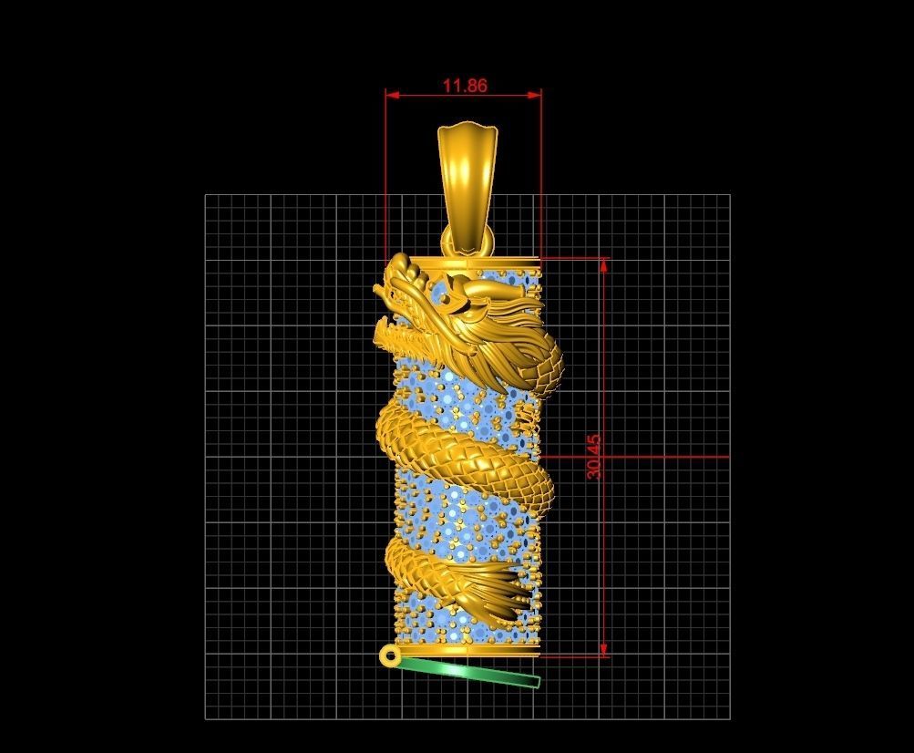Dragon Pendent Jewelry Code-JST096 3D print model_2