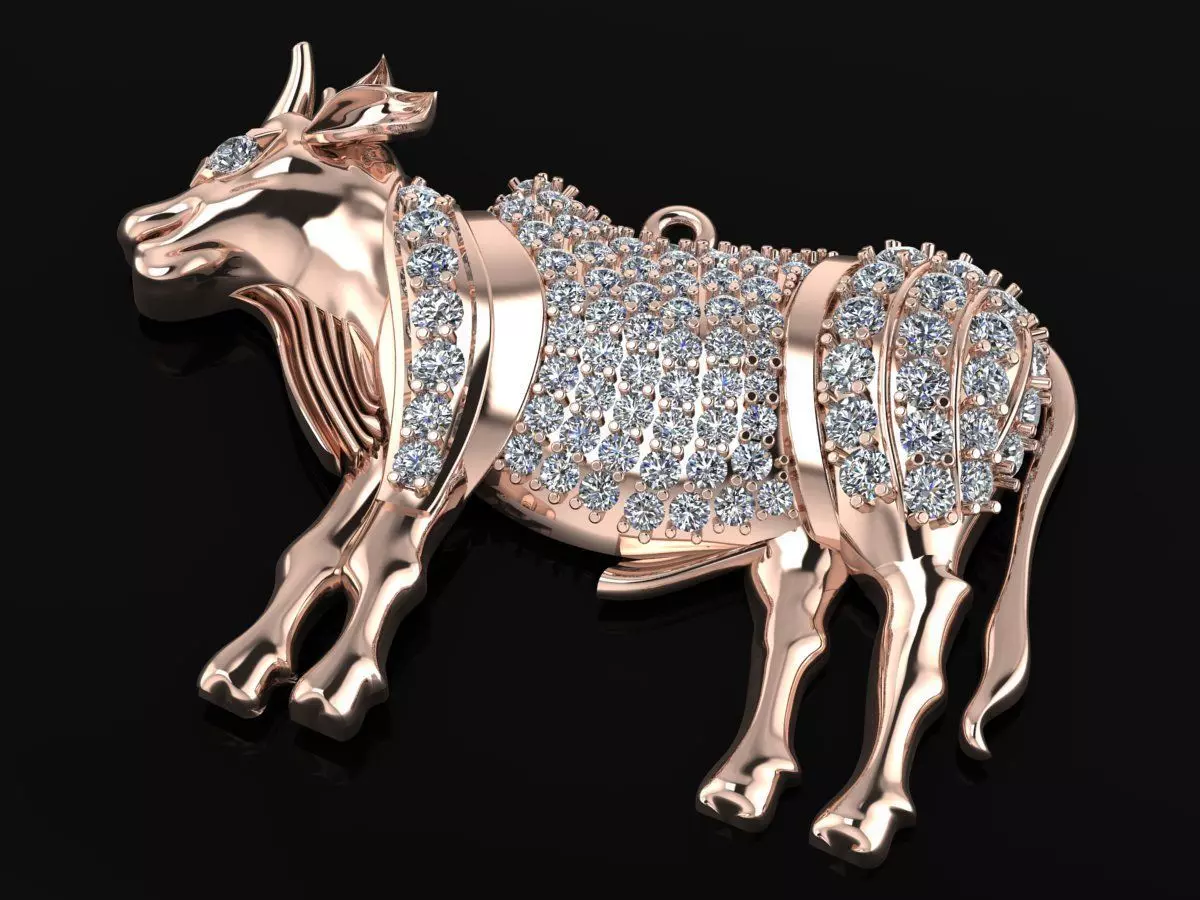 Cow Pendent Jewelry Code-JST095 3D print model_0