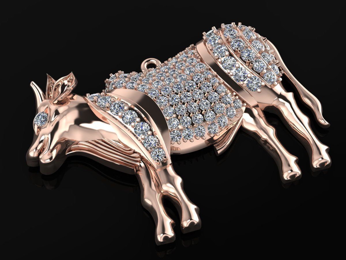 Cow Pendent Jewelry Code-JST095 3D print model_1