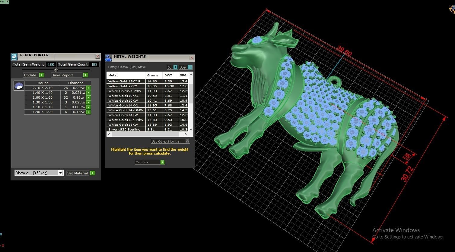 Cow Pendent Jewelry Code-JST095 3D print model_5