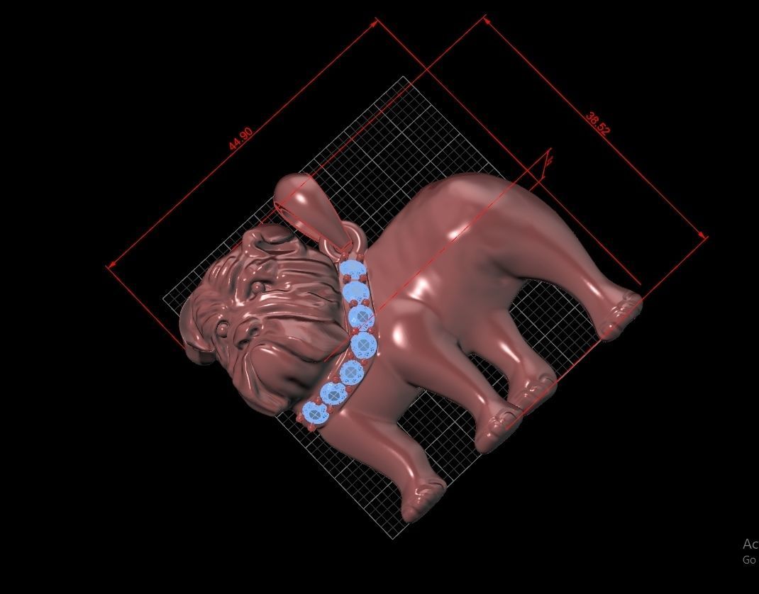 Pit Bull Pendent Jewelry Code-JST094 3D print model_5