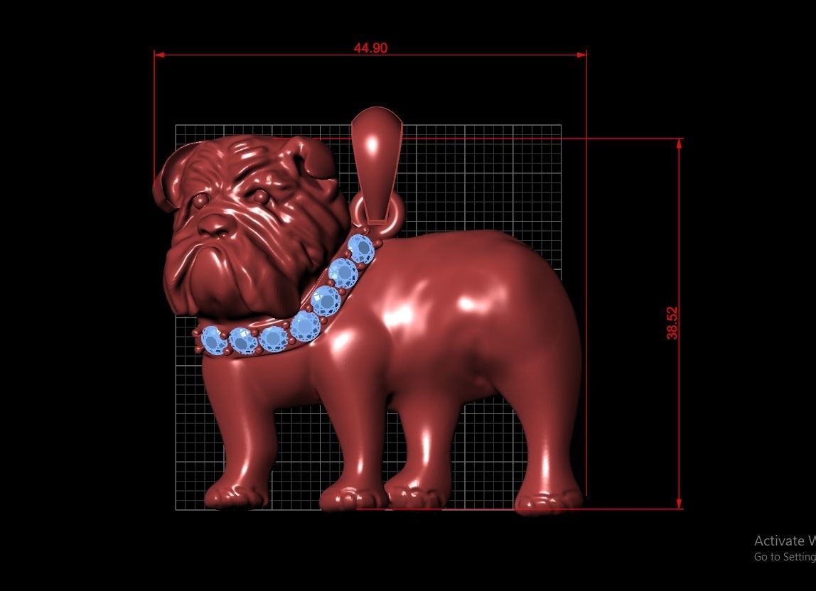 Pit Bull Pendent Jewelry Code-JST094 3D print model_2