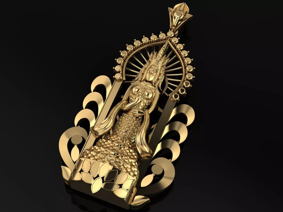 Buddha statue Pendent Jewelry Code-JST093 3D print model_0