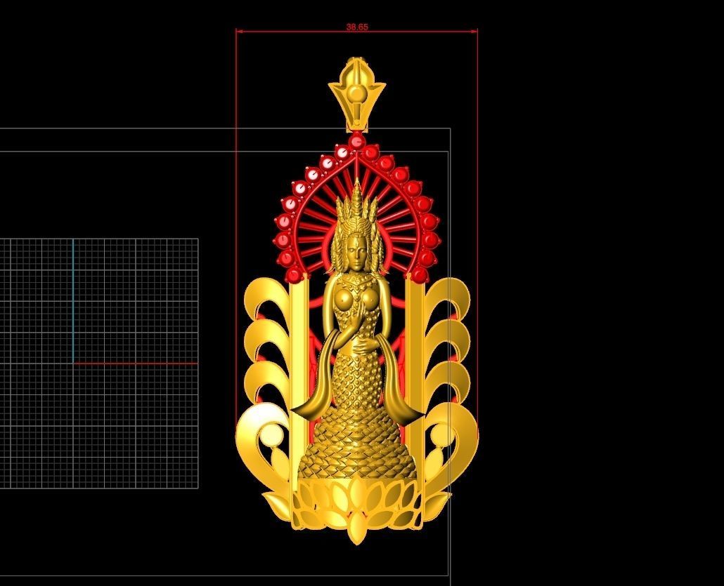 Buddha statue Pendent Jewelry Code-JST093 3D print model_2
