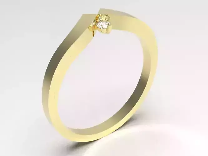 Simple gold diamond ring 001