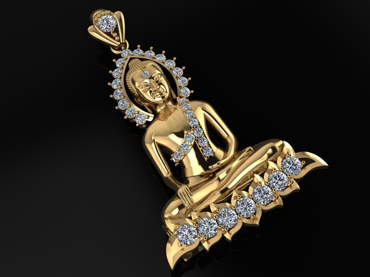 Buddha statue Pendent Jewelry Code-JST091 3D print model_1