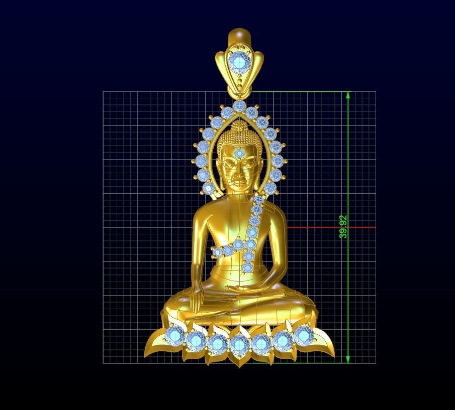 Buddha statue Pendent Jewelry Code-JST091 3D print model_2