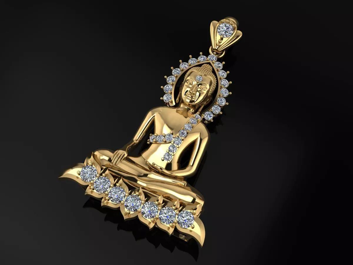 Buddha statue Pendent Jewelry Code-JST091 3D print model_0