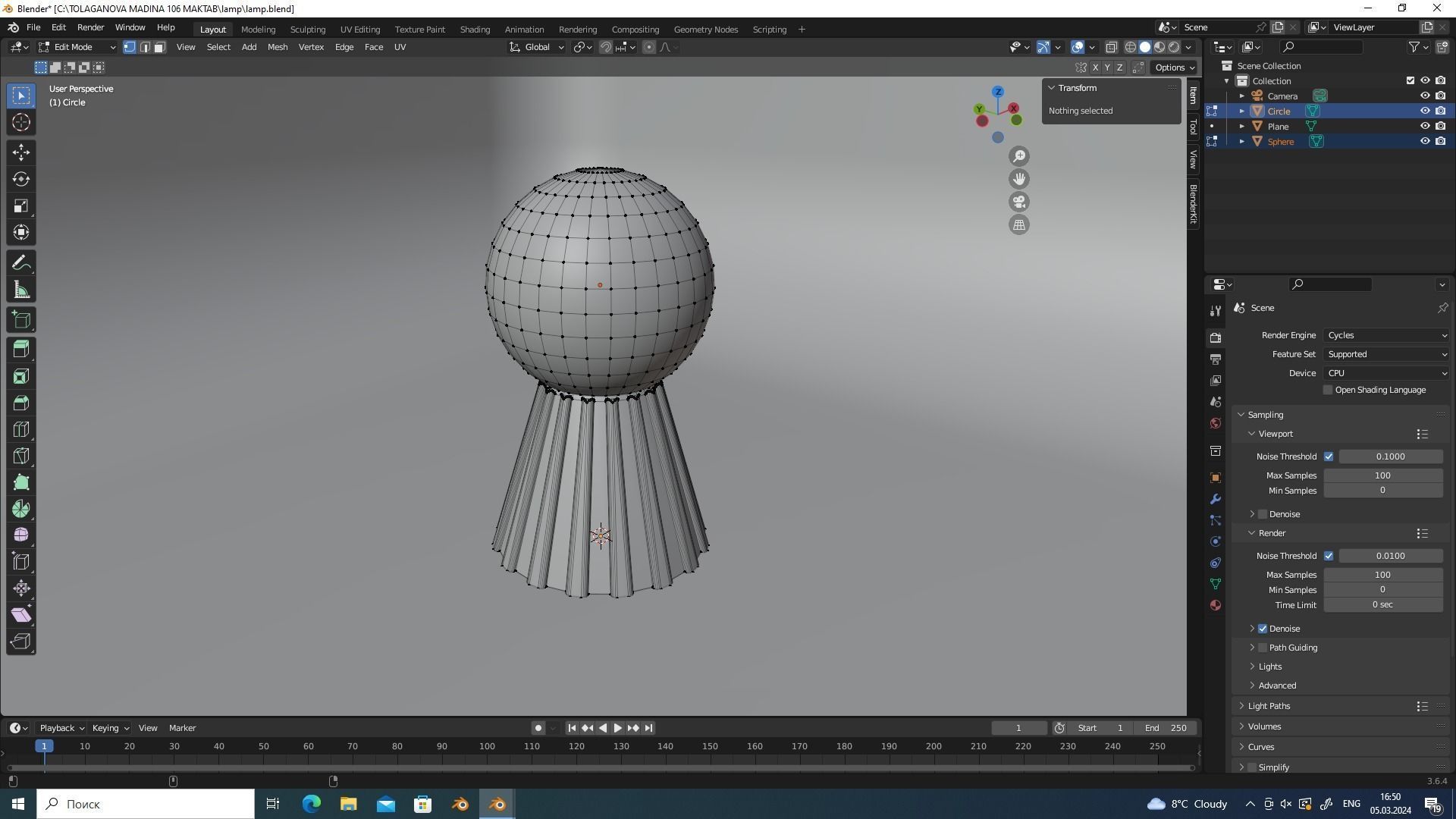 Lamp low poly Low-poly 3D model_2