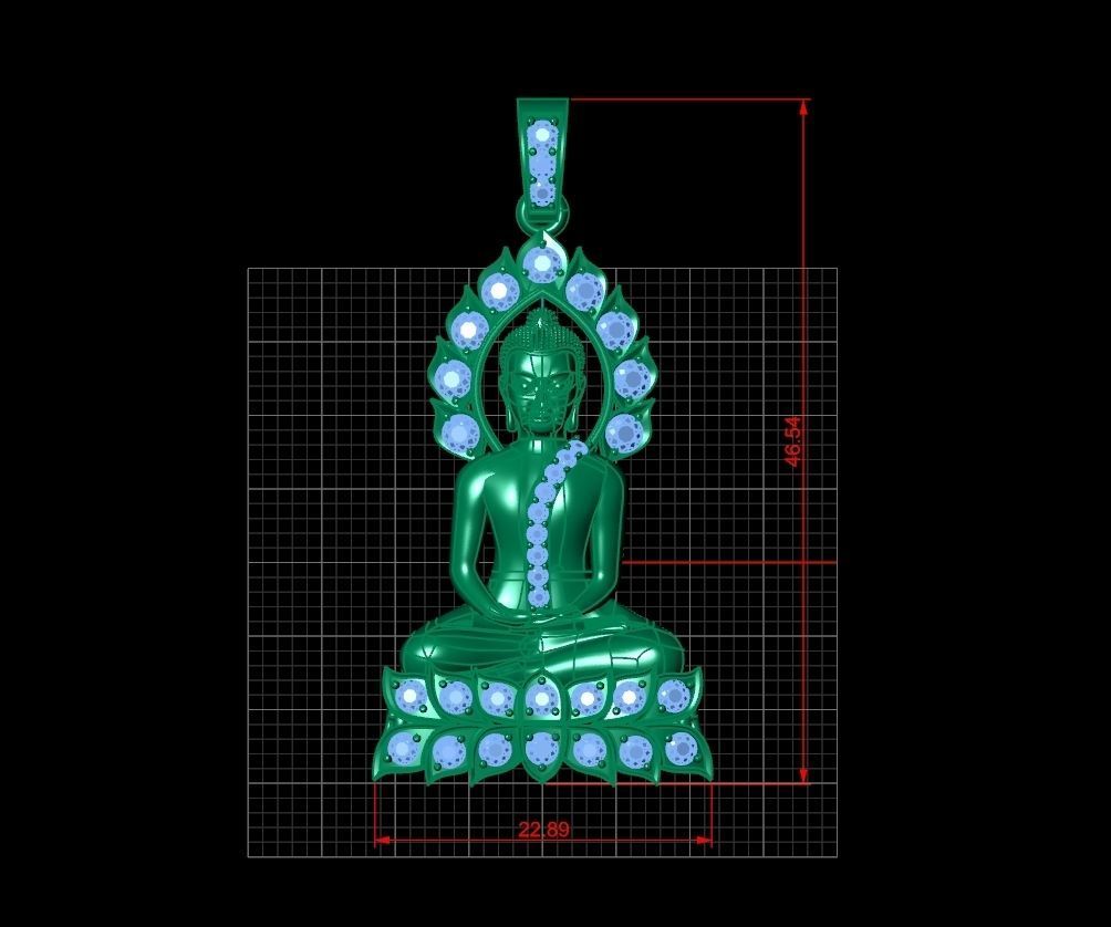 Buddha statue Pendent Jewelry Code-JST083 3D print model_2
