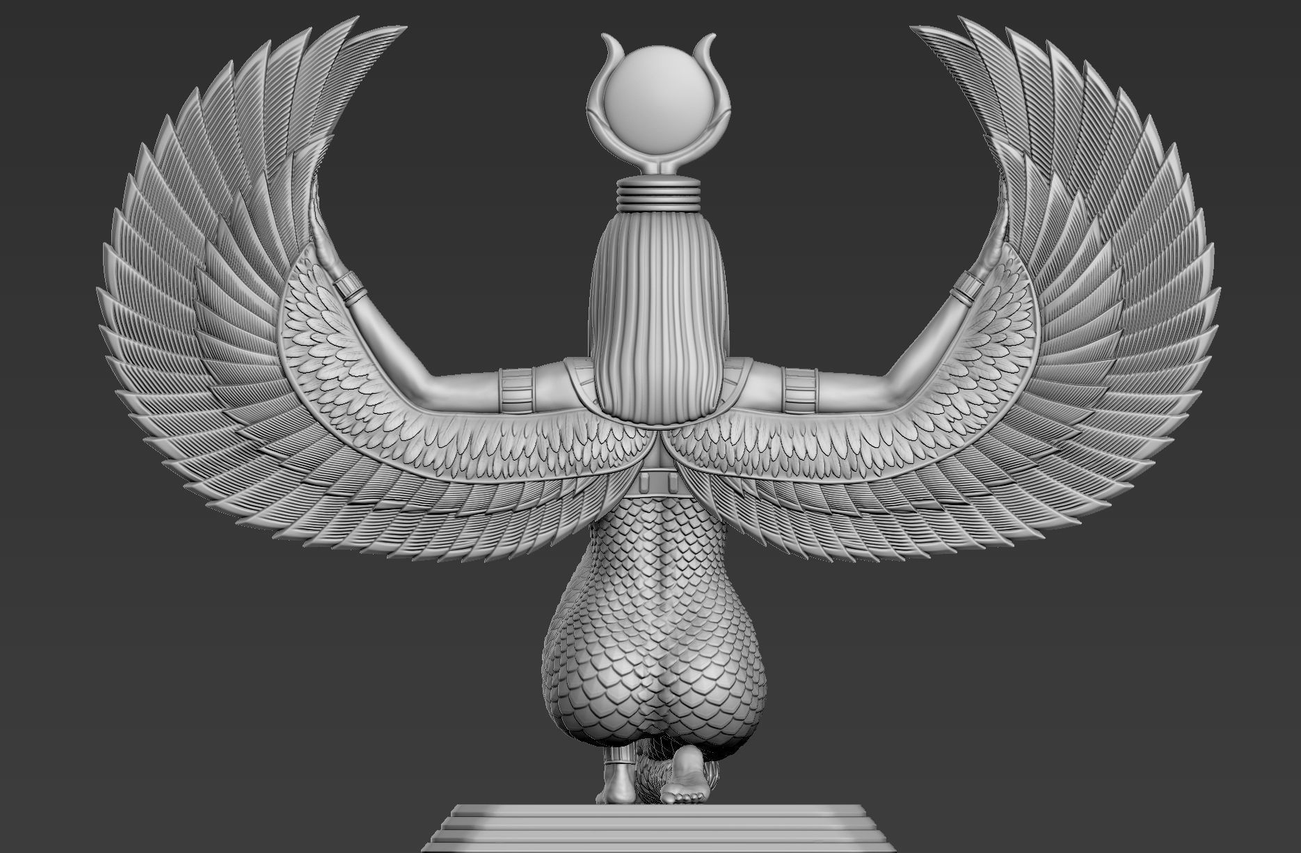 Sculpture of Egyptian Goddess Isis 3D model_6