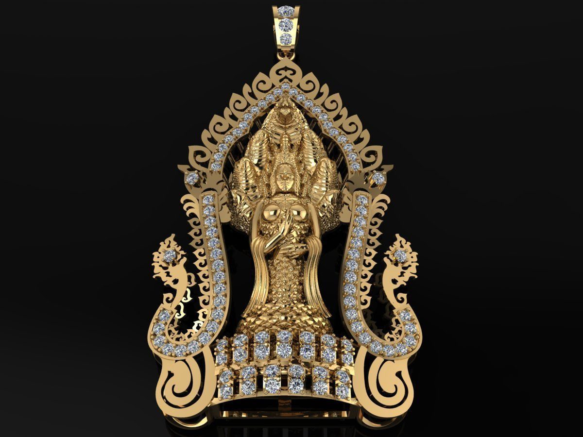 Buddha statue Pendent Jewelry Code-JST076 3D print model_1