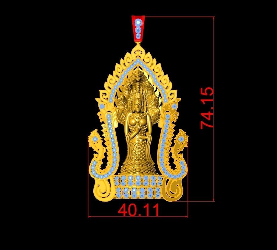 Buddha statue Pendent Jewelry Code-JST076 3D print model_2