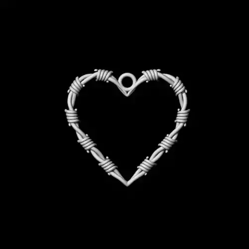Barbed Heart Pendant 3D print model