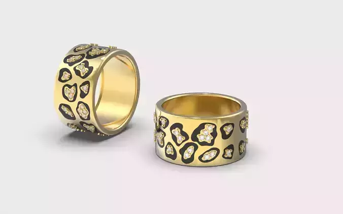 ring band with leopard print