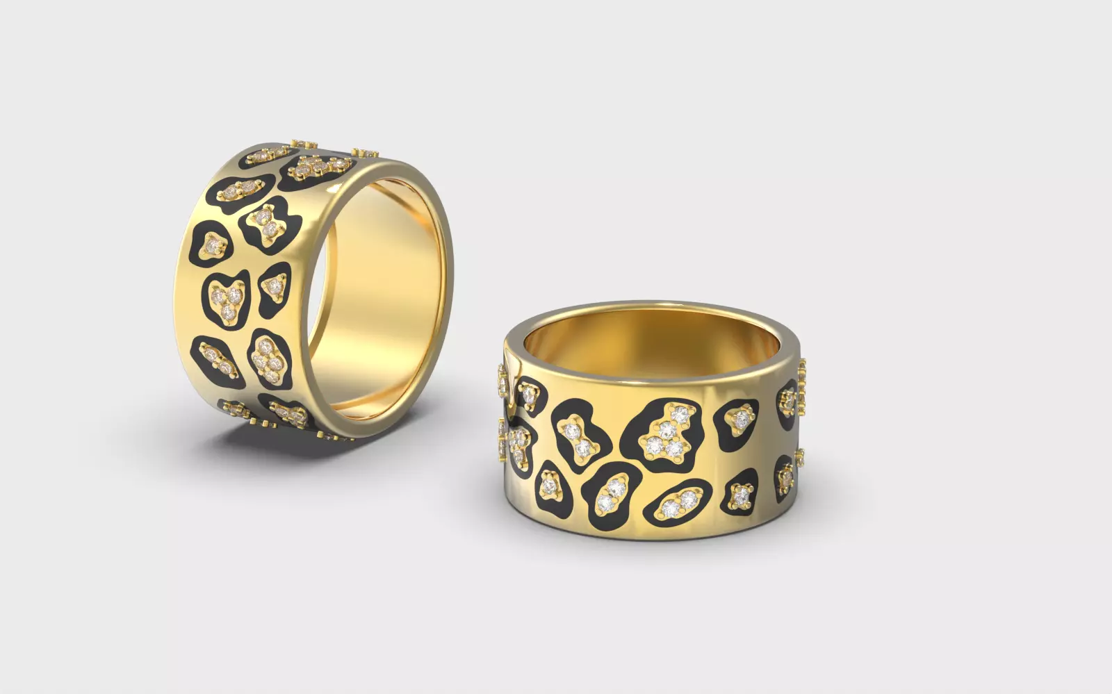ring band with leopard print 3D print model