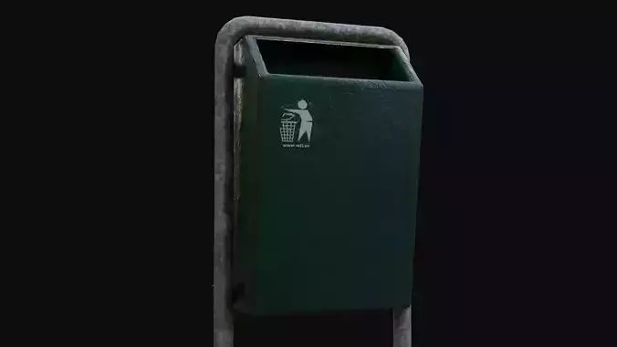 Low-Poly Dutch Outdoor Trash Bin