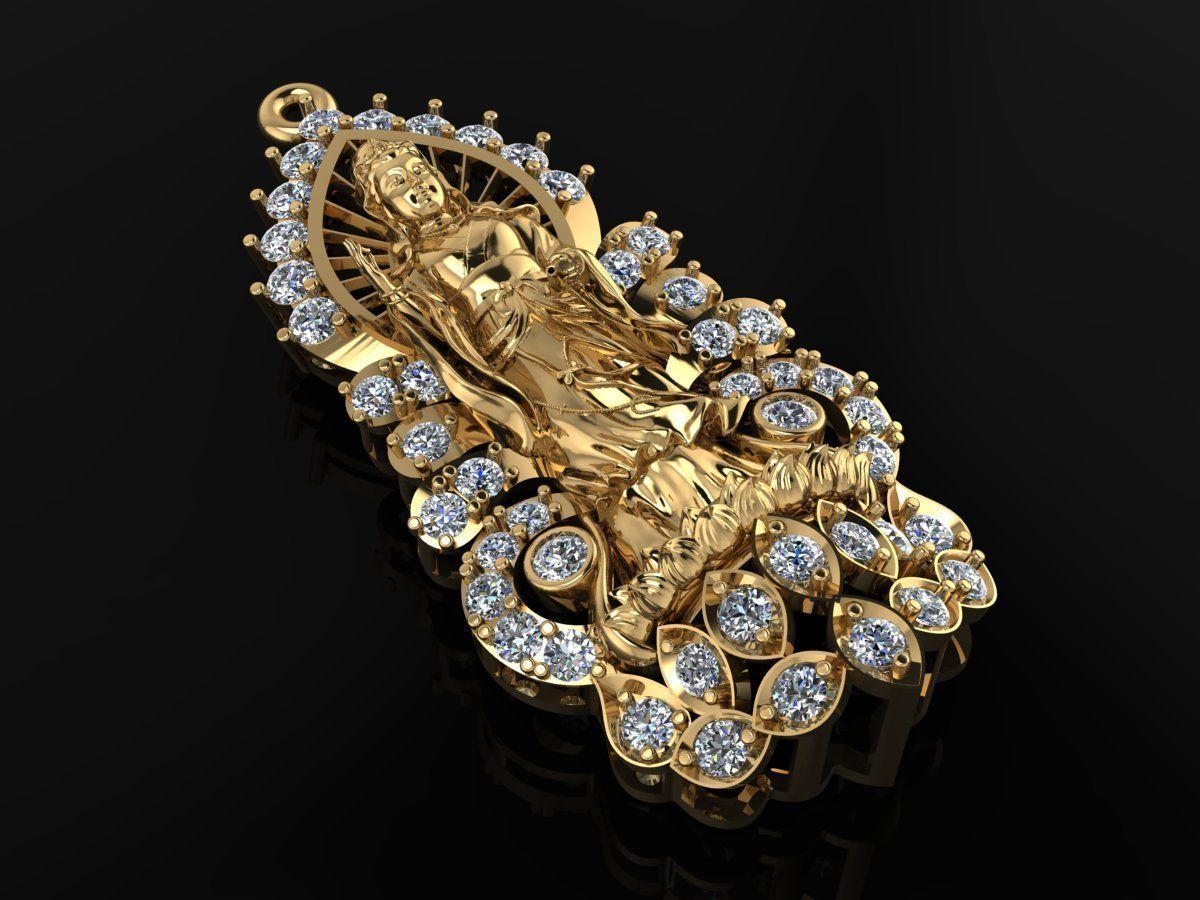 Buddha statue Pendent Jewelry Code-JST070 3D print model_1