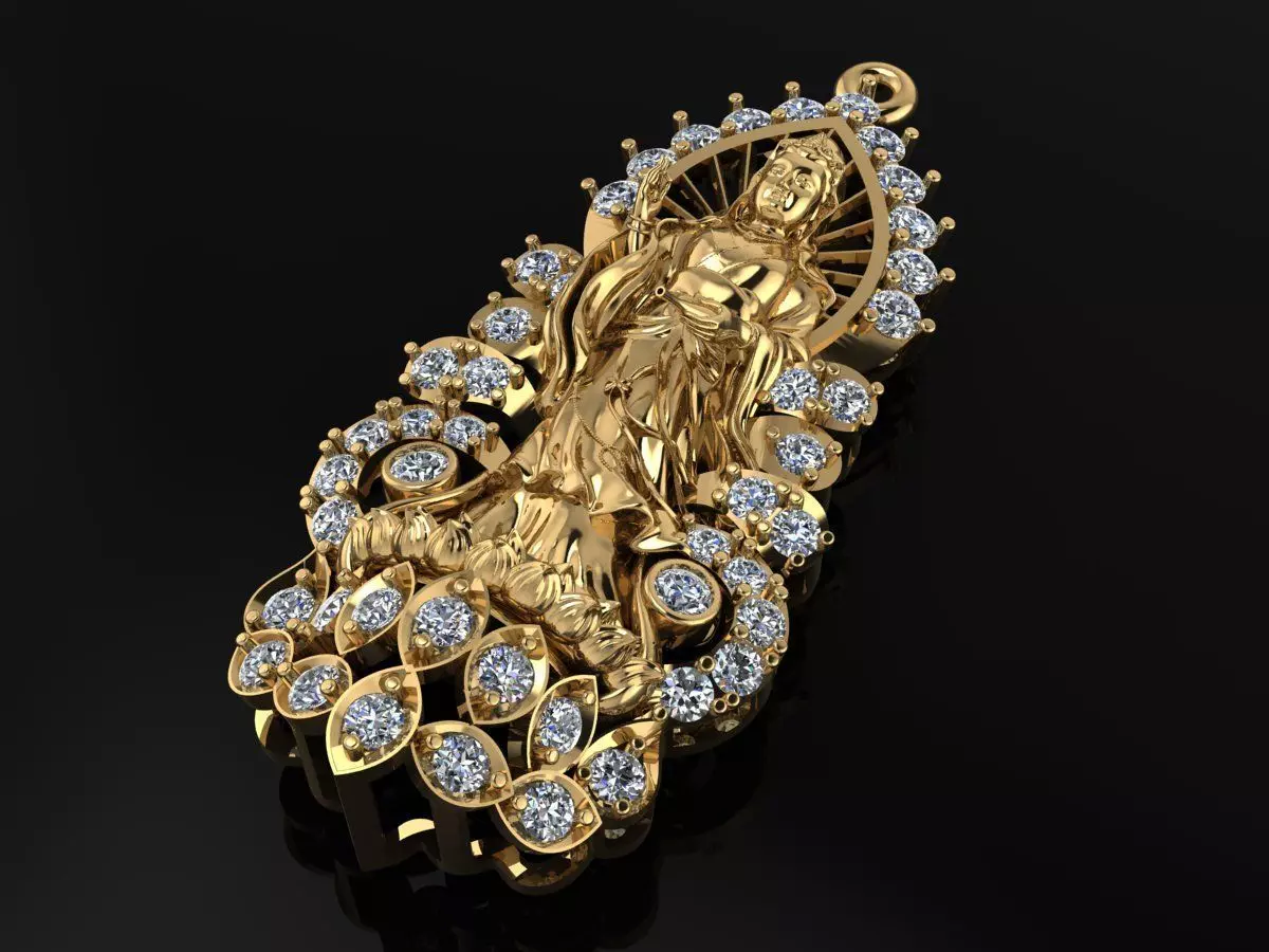 Buddha statue Pendent Jewelry Code-JST070 3D print model_0