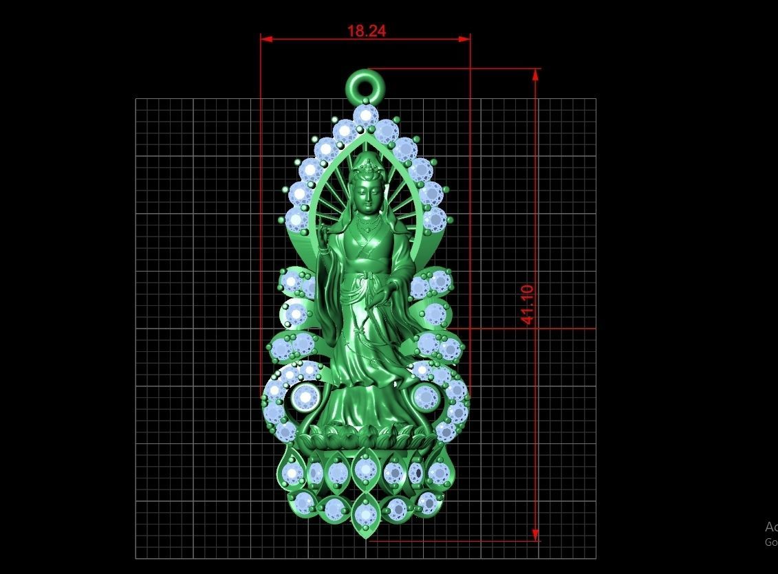 Buddha statue Pendent Jewelry Code-JST070 3D print model_2