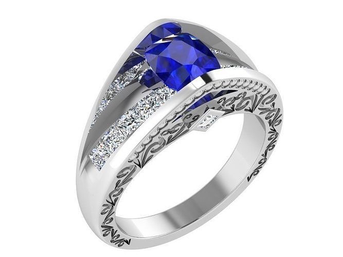 Cushion Cut Ring 3254 3D print model