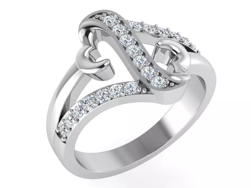 Round Diamond Unique Ring 3257 3D print model