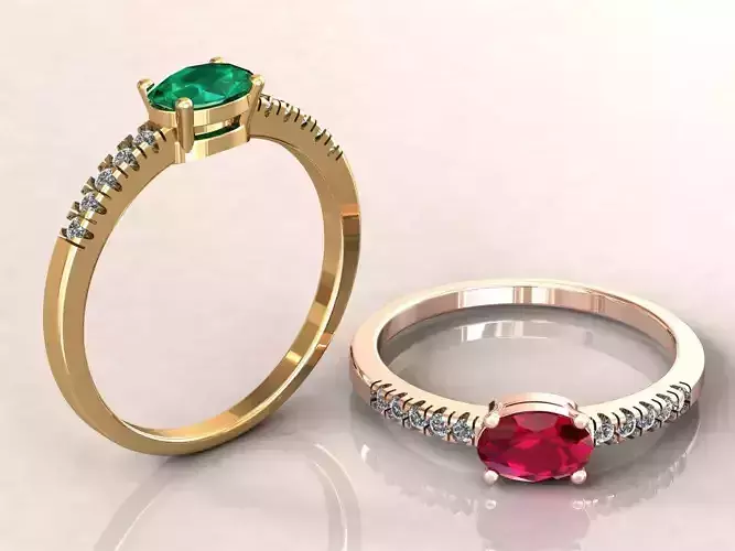 Oval Engagement Ring 3D print model