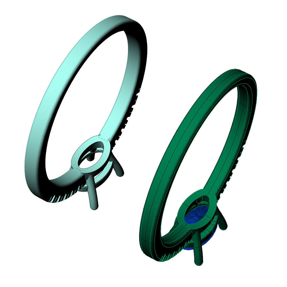 Oval Engagement Ring 3D print model_15