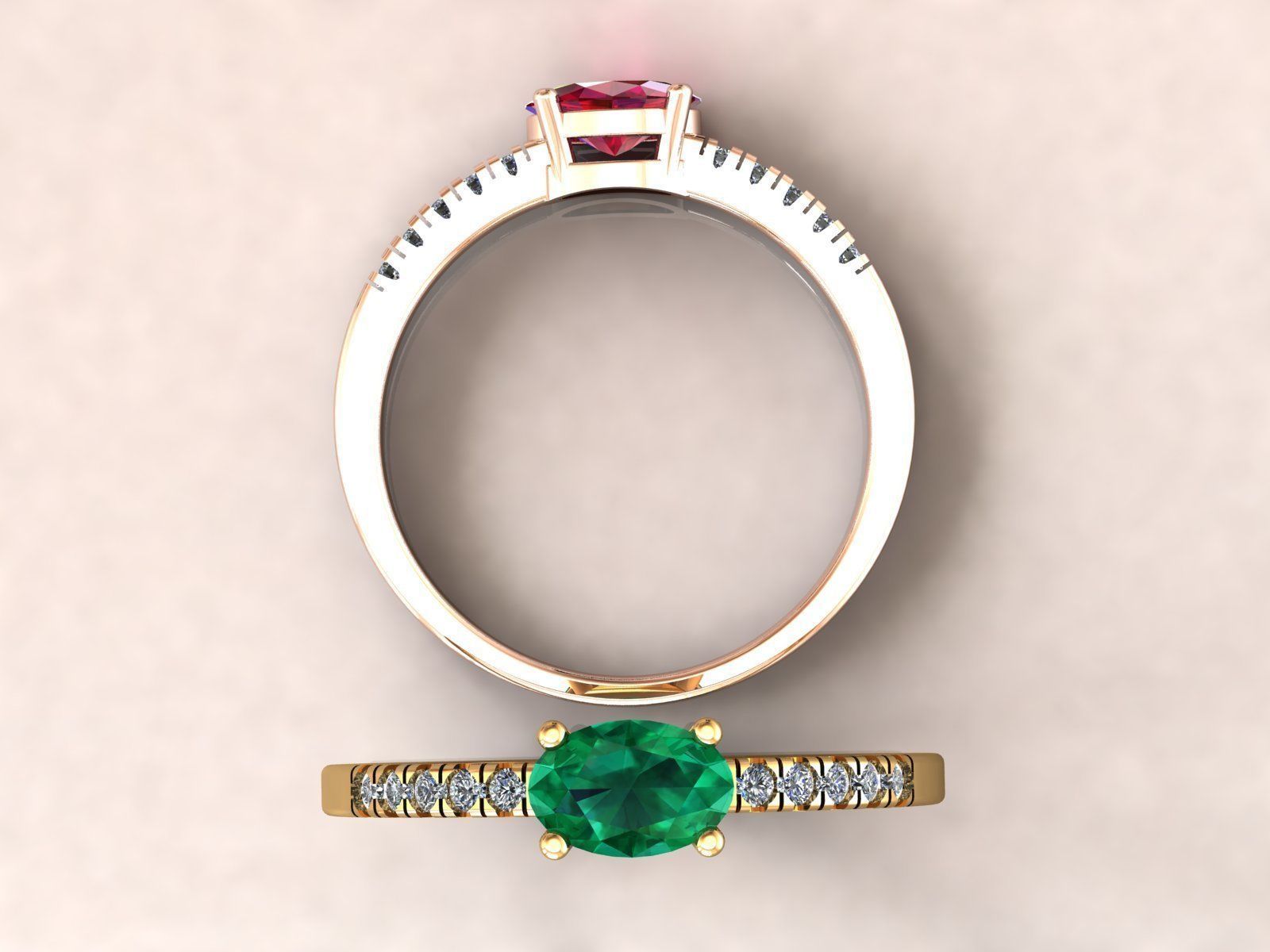 Oval Engagement Ring 3D print model_3