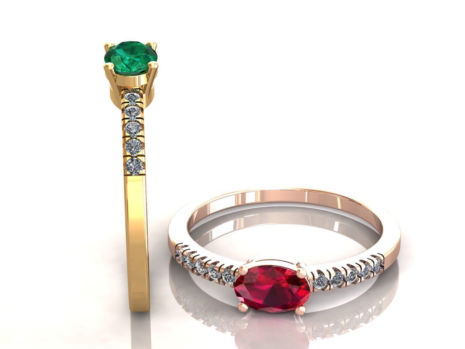 Oval Engagement Ring 3D print model_5