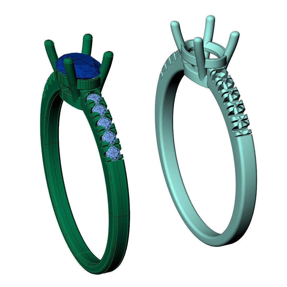 Oval Engagement Ring 3D print model_9