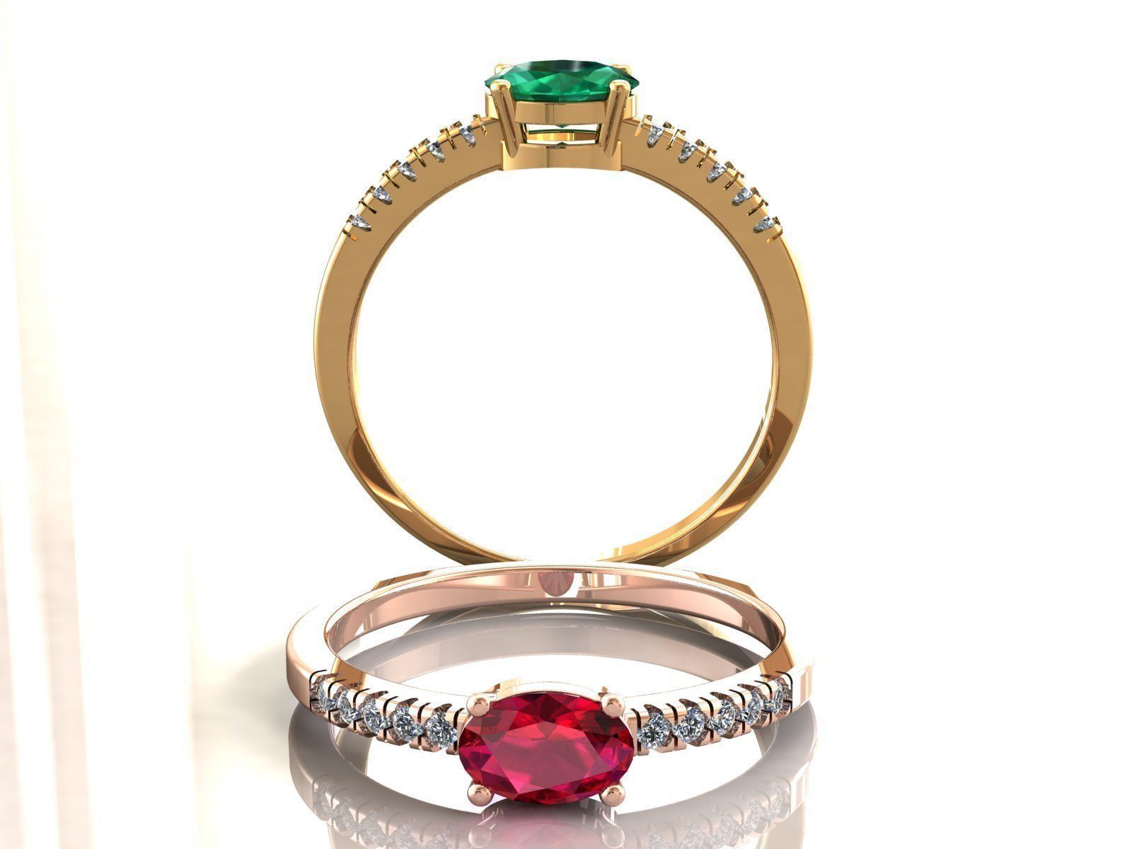 Oval Engagement Ring 3D print model_4