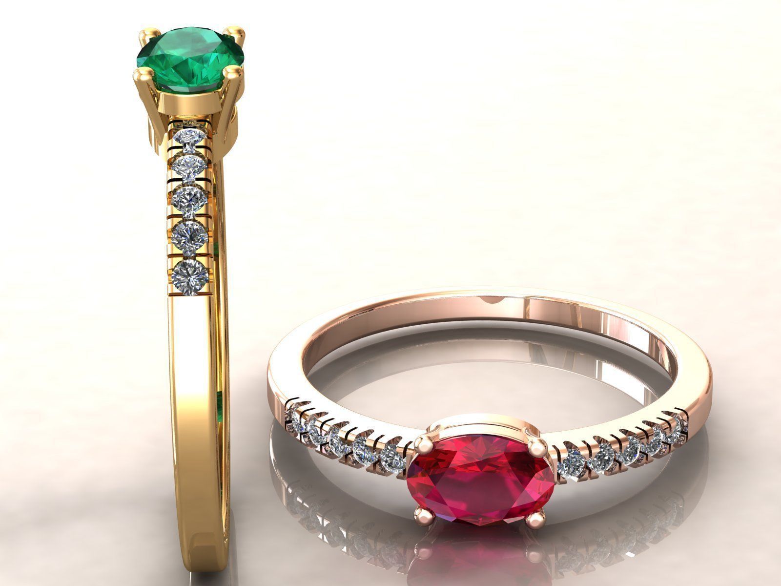 Oval Engagement Ring 3D print model_2