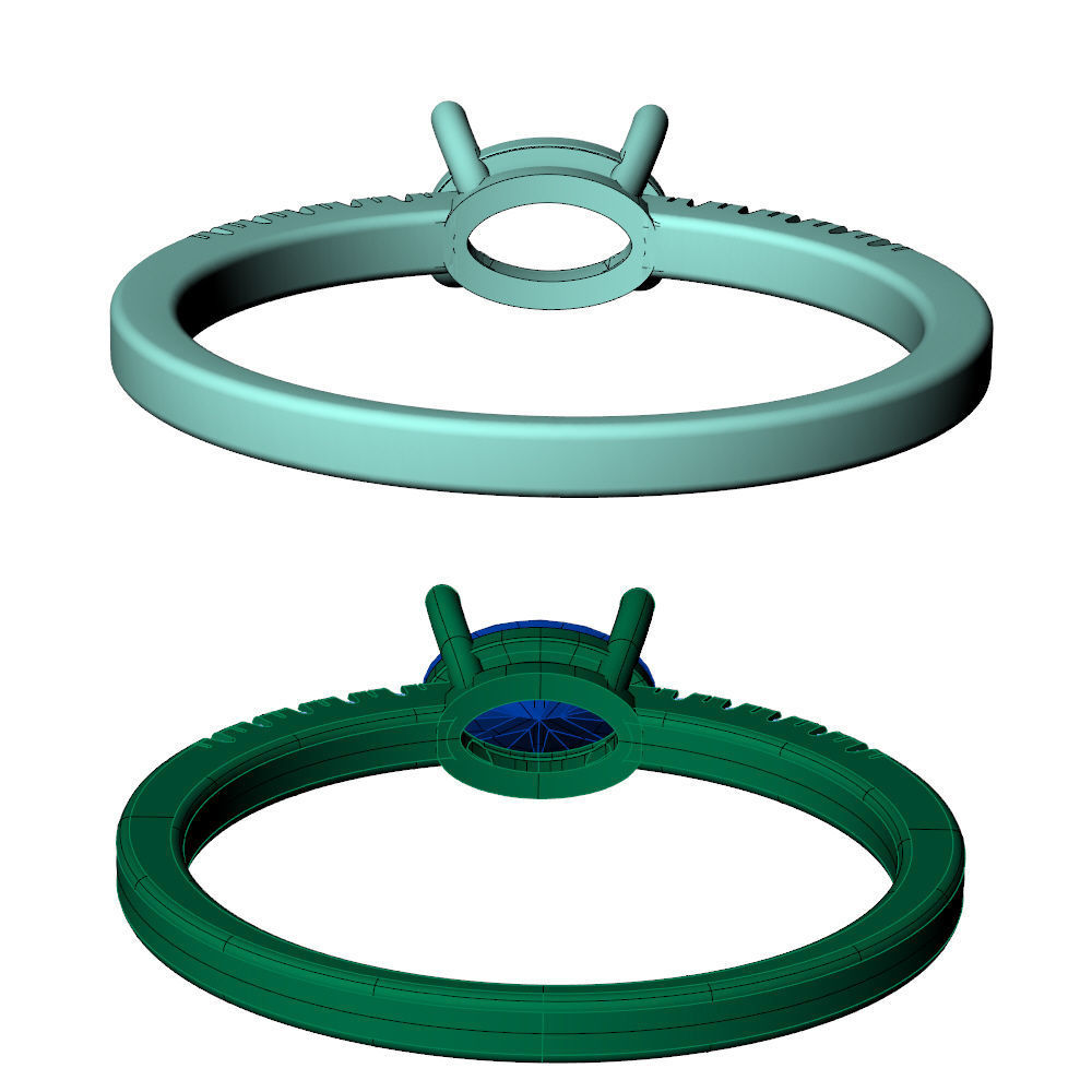 Oval Engagement Ring 3D print model_14