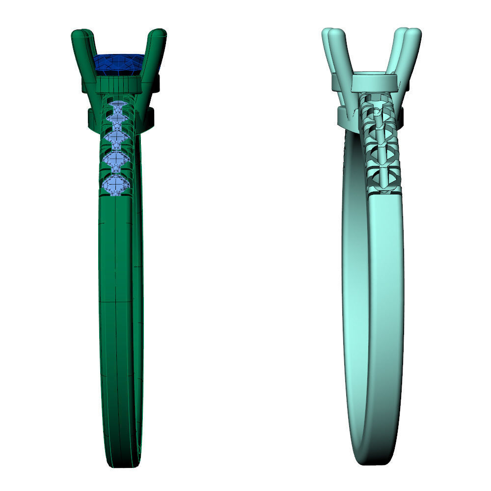 Oval Engagement Ring 3D print model_10