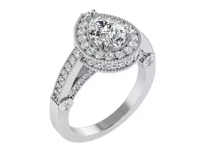 Pear Halo Ring 3261