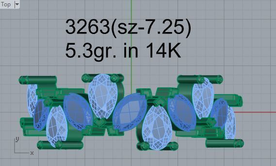 Diamond Ring 3263 3D print model_4
