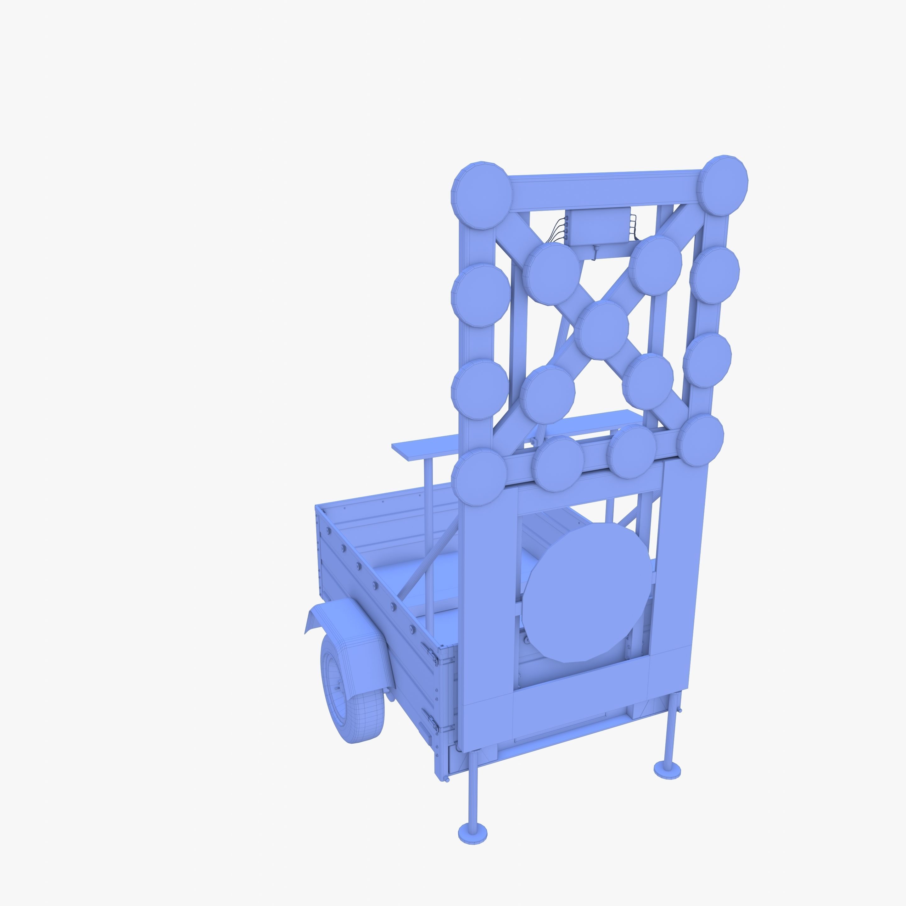 Roadworks trailer v1 Low-poly 3D model_26