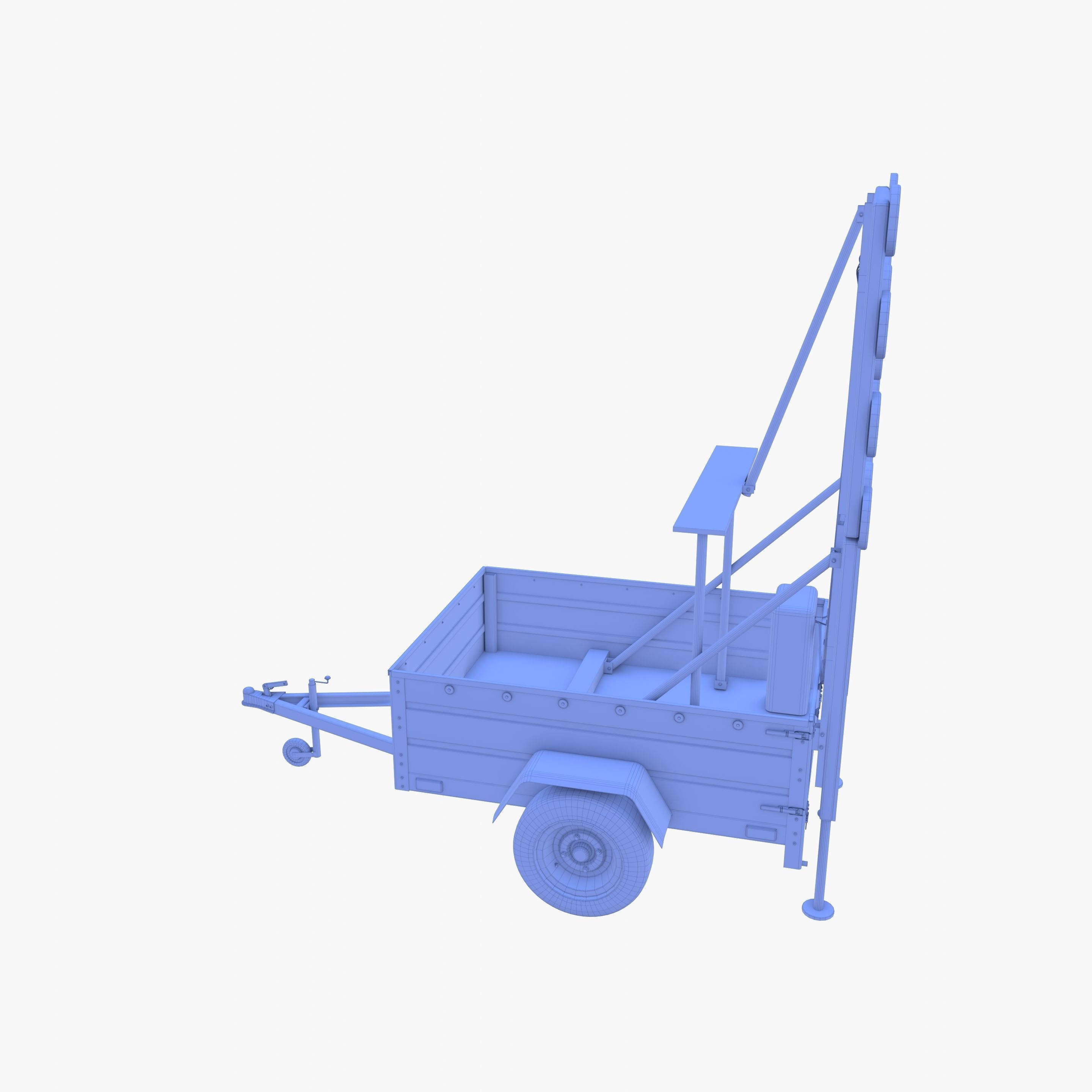 Roadworks trailer v1 Low-poly 3D model_25