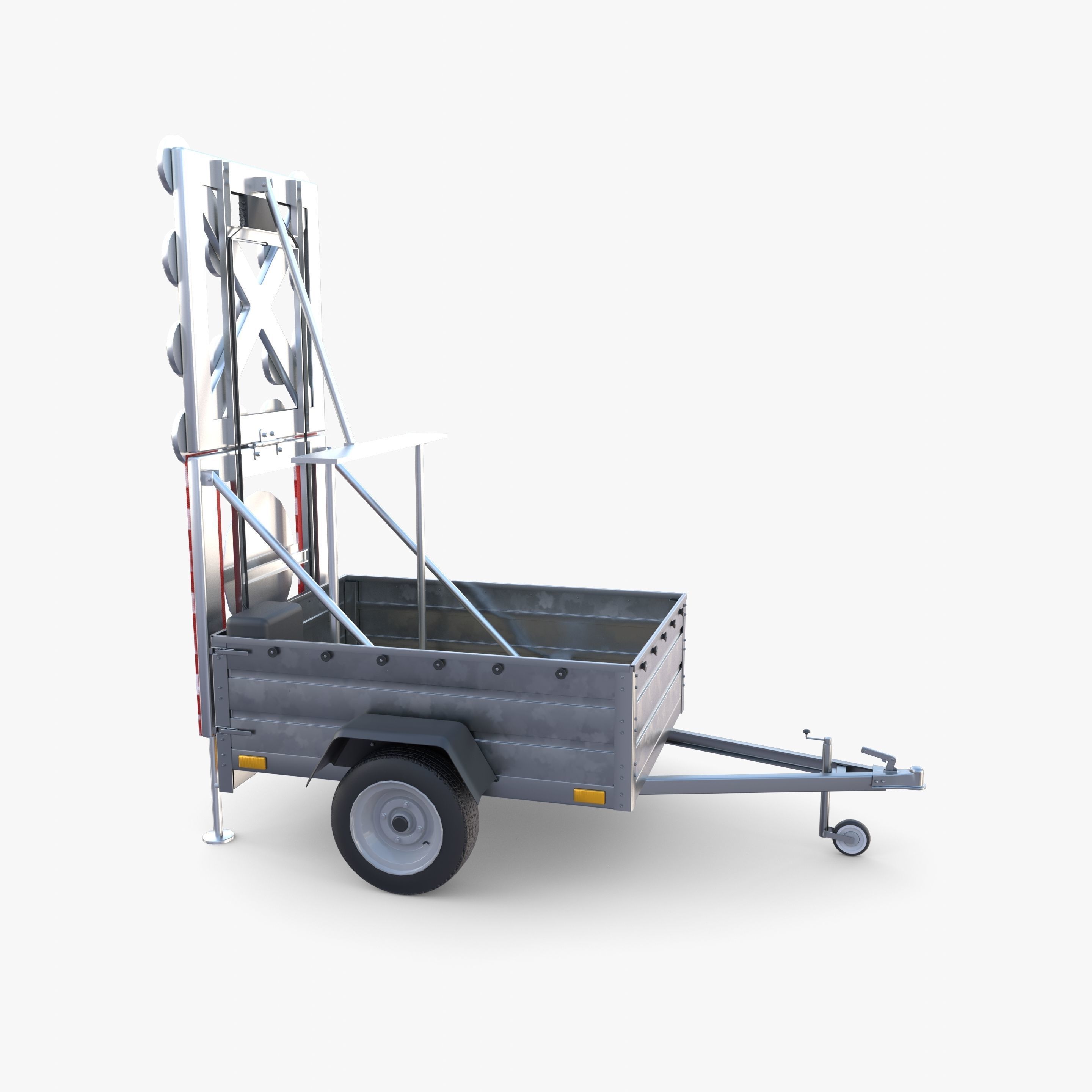 Roadworks trailer v1 Low-poly 3D model_9