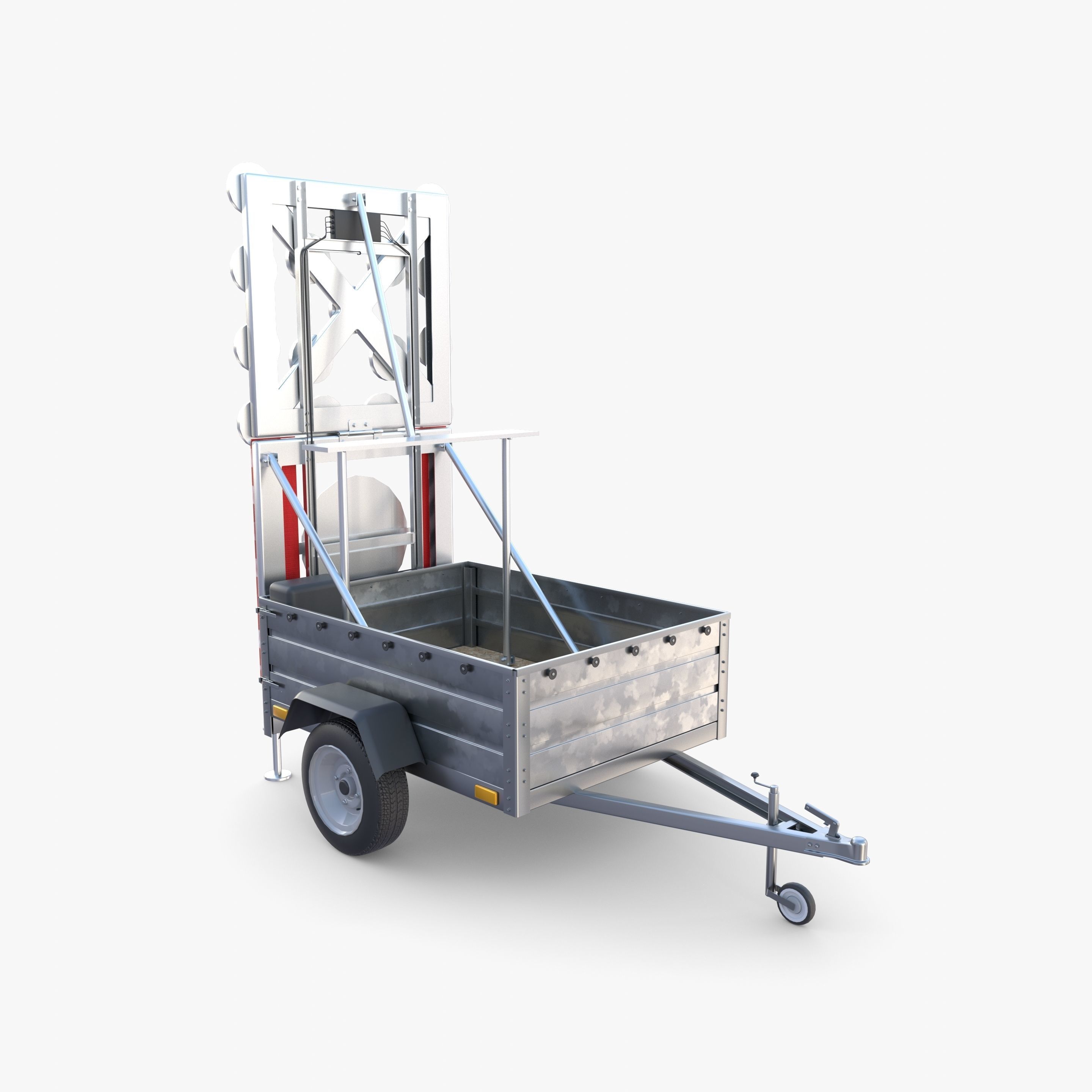 Roadworks trailer v1 Low-poly 3D model_10