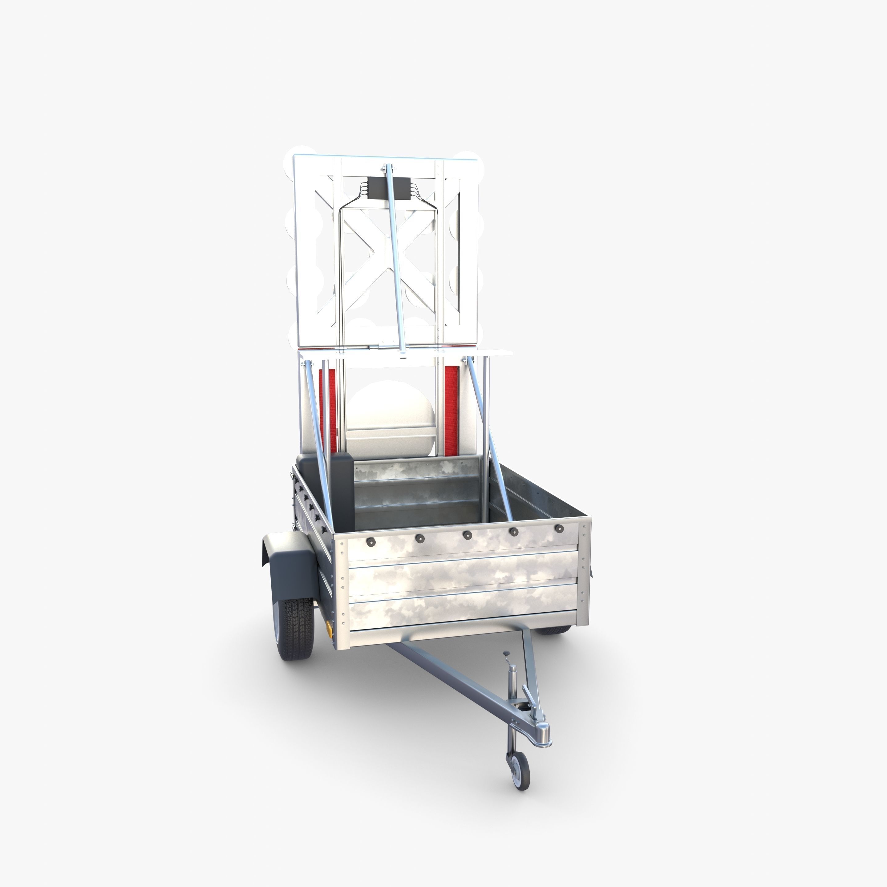 Roadworks trailer v1 Low-poly 3D model_11