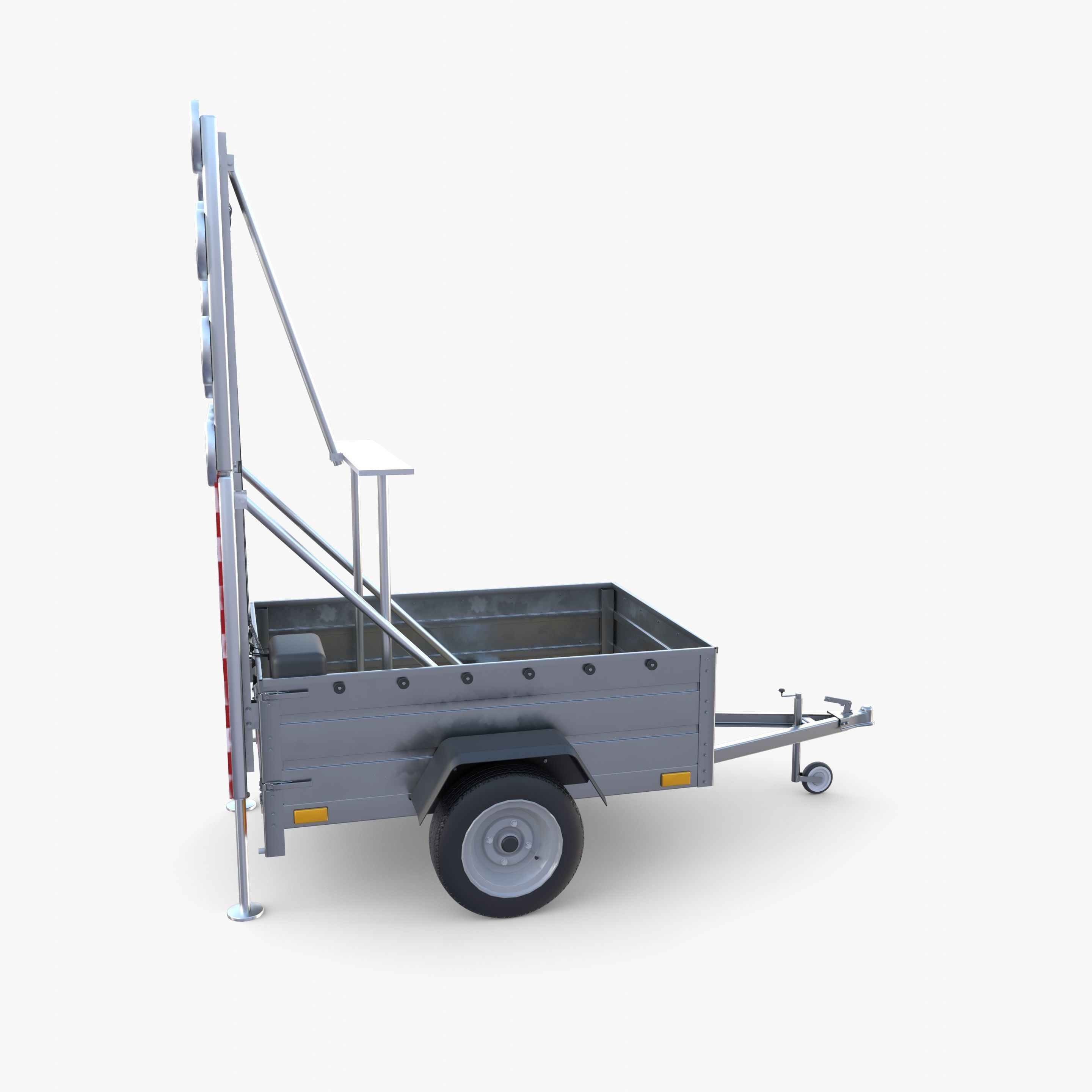 Roadworks trailer v1 Low-poly 3D model_8