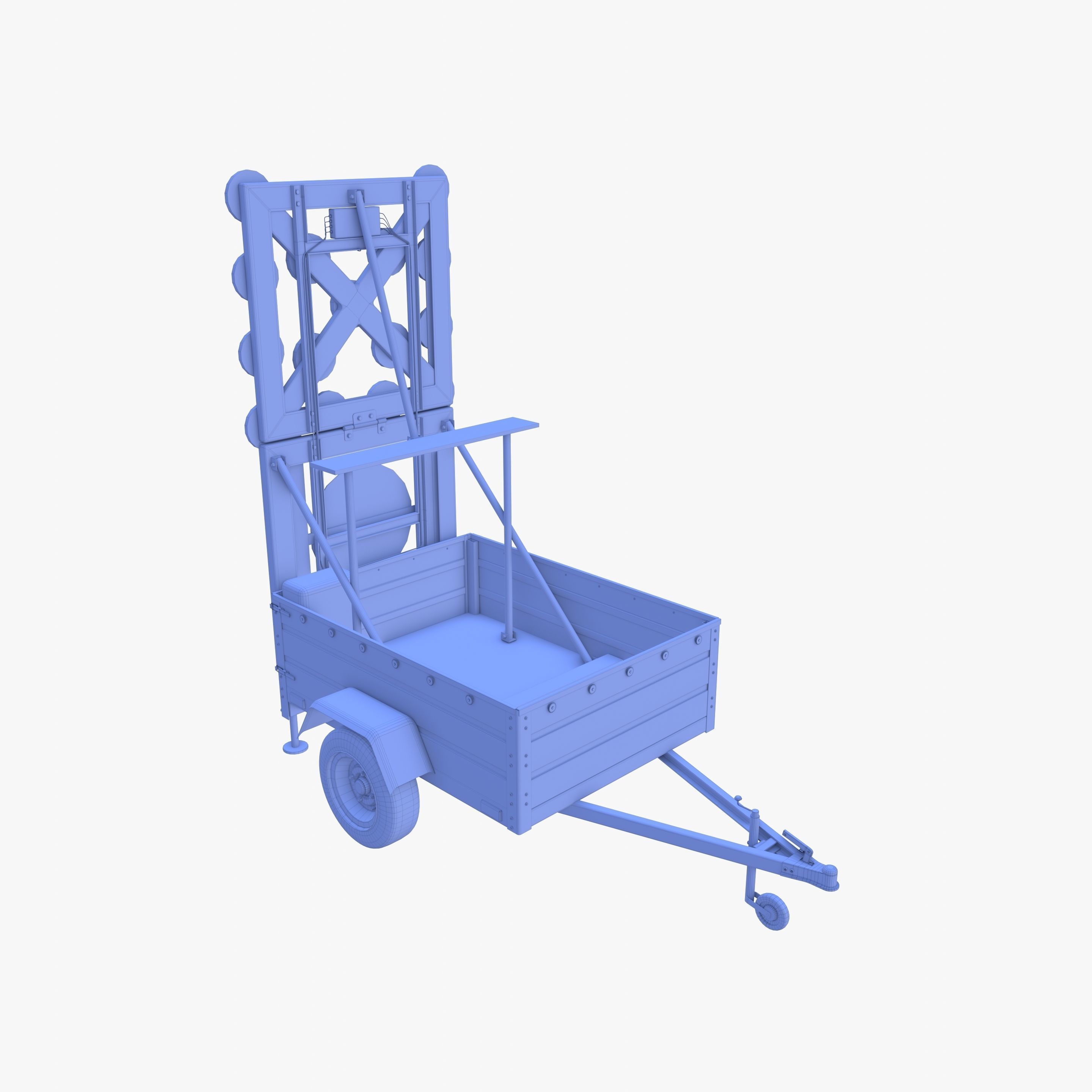 Roadworks trailer v1 Low-poly 3D model_28