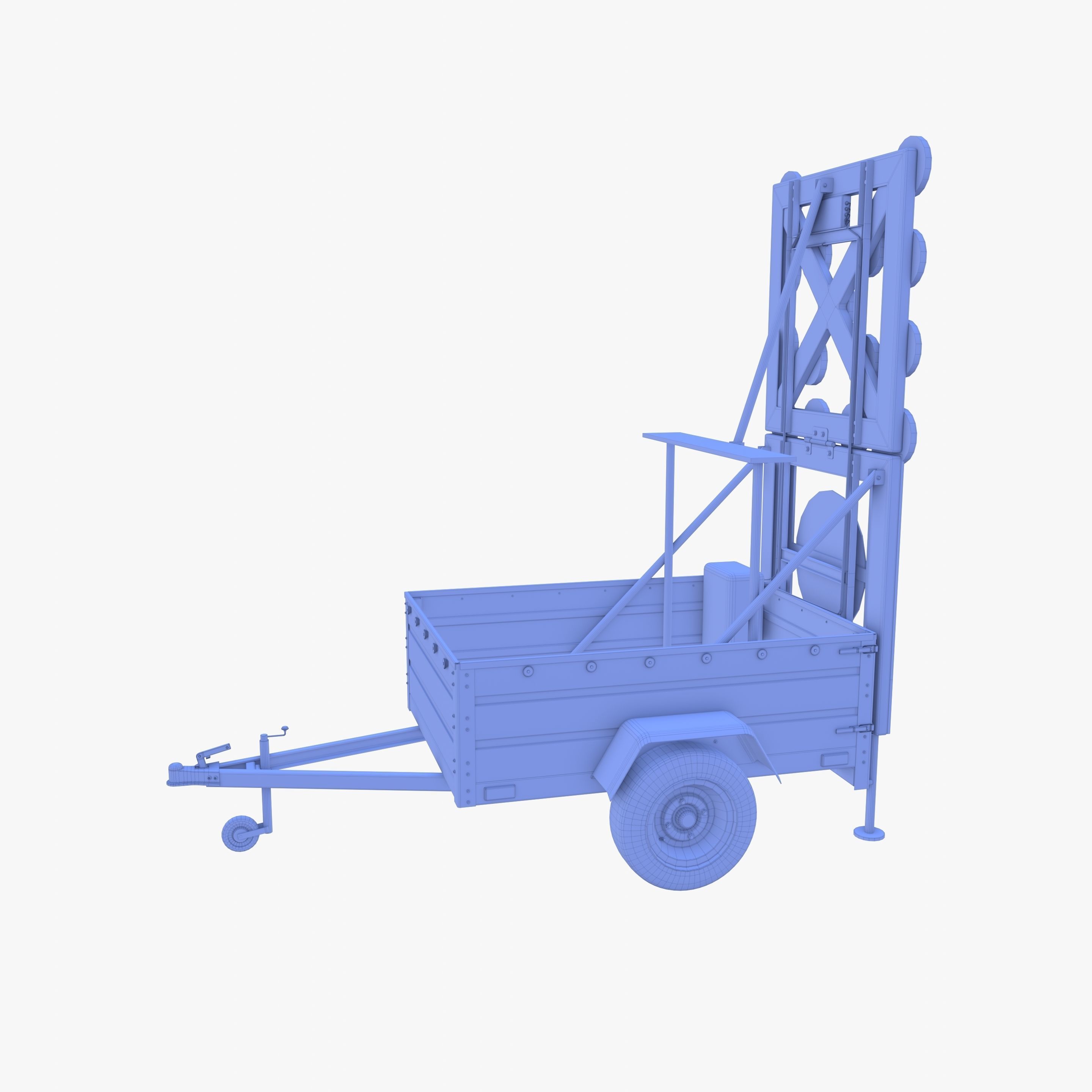 Roadworks trailer v1 Low-poly 3D model_20