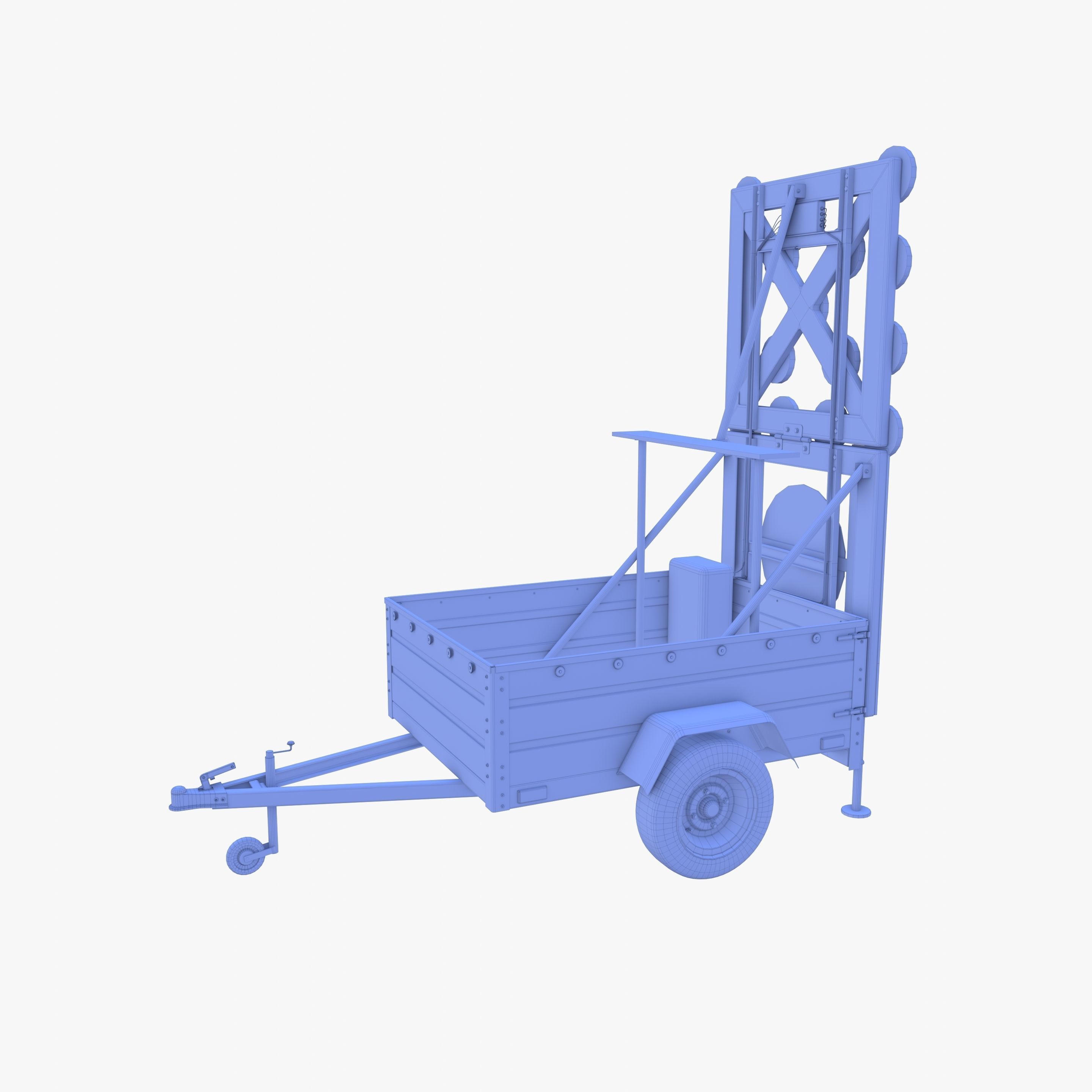 Roadworks trailer v1 Low-poly 3D model_19